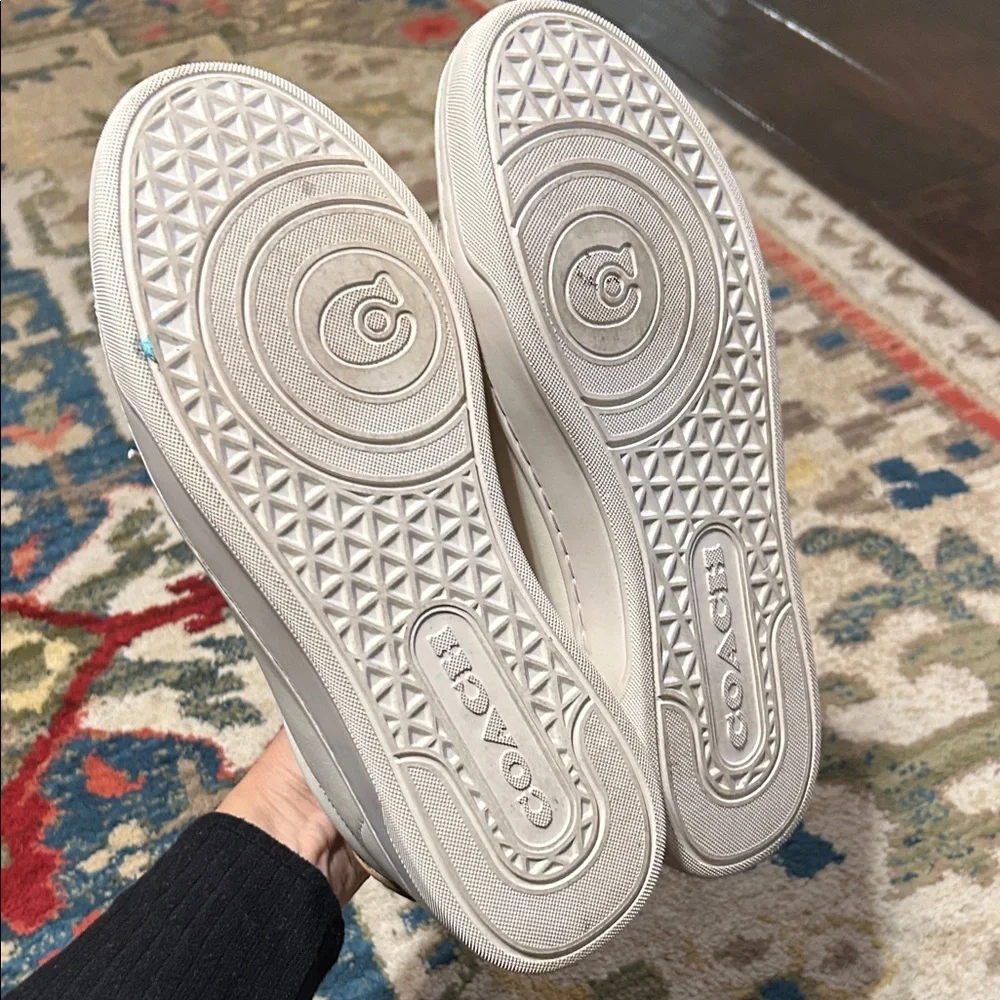 Coach Women's Cream Sneakers with Gold Detail High Line Sneaker - Picture 4 of 8